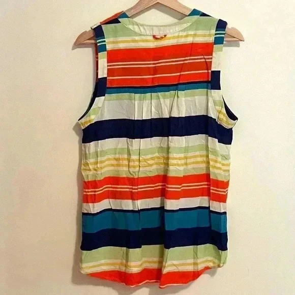 Maeve Sleeveless Colored Stripe Blouse - Picture 3 of 9